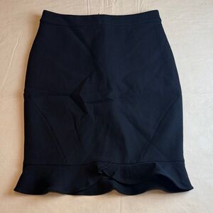 Ann Taylor Petite Black Tulip Front Pencil Skirt Size 0P